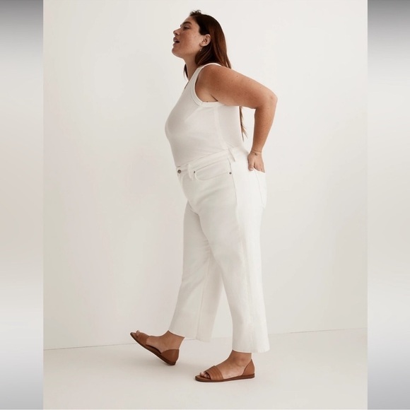 NWT Madewell The Perfect Vintage Wide-Leg Crop Jean Perfect White Size 24W - Picture 11 of 15